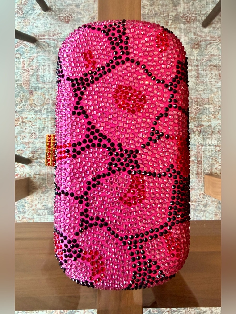 Serpui Marie Pink Crystal Rhinestone Leopard Clutch - Picture 8 of 13